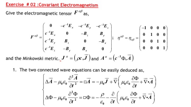 Solved Give the electromagnetic tensor F^alpha, beta as, | Chegg.com