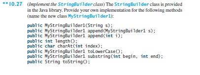 Solved The StringBuilder class is provided in the Java | Chegg.com