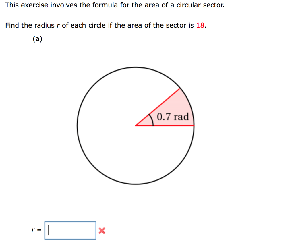 area of sector with radius r