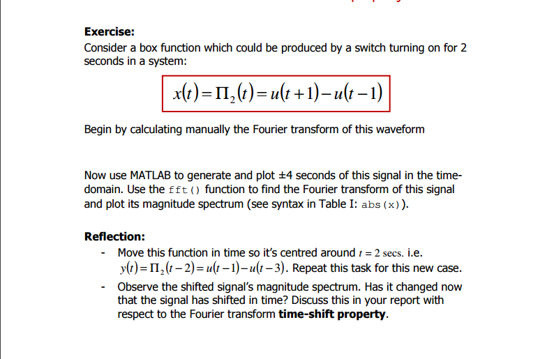 Solved Consider a box function Which could be produced by a