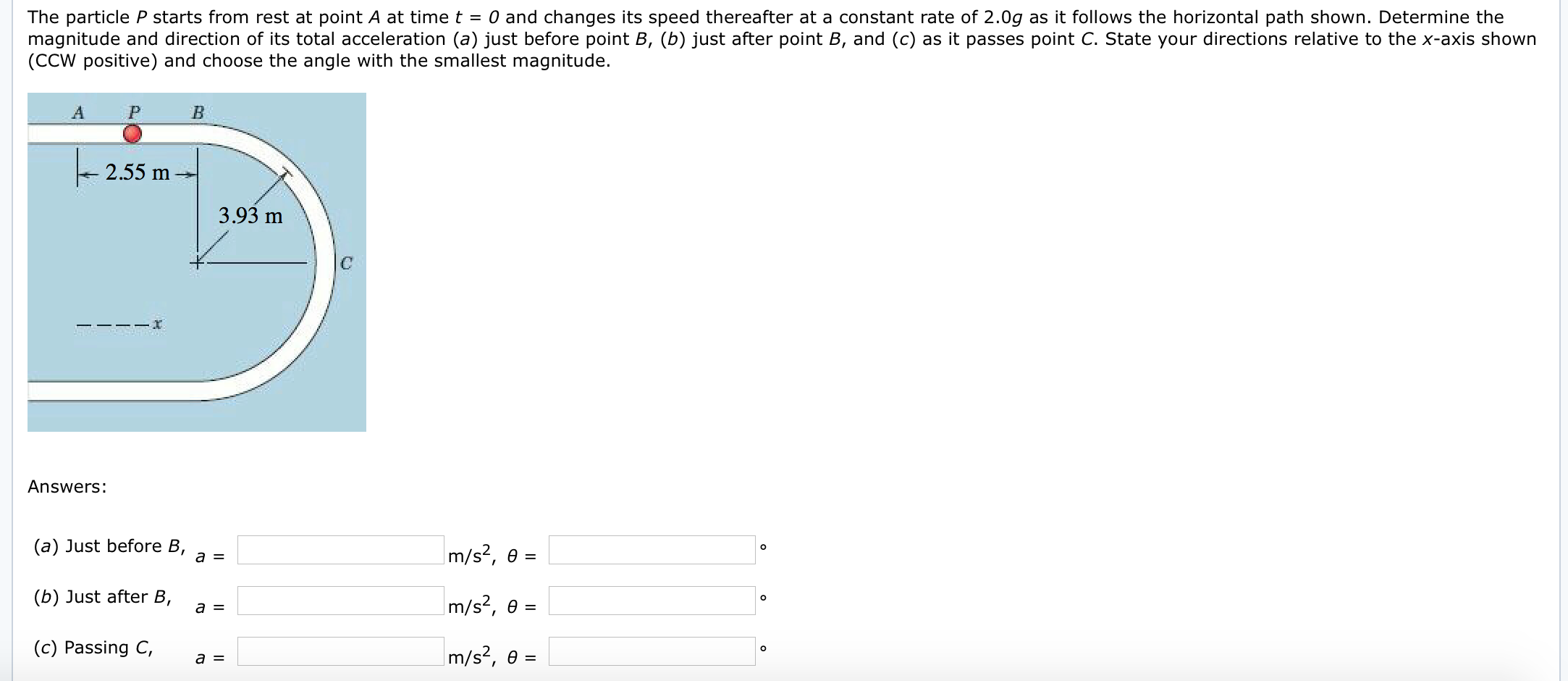 Solved The Particle P Starts From Rest At Point A At Time T | Chegg.com