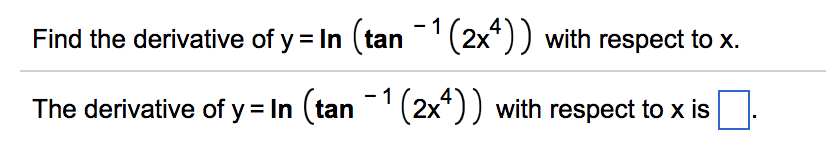 derivative of tan 1 x 4