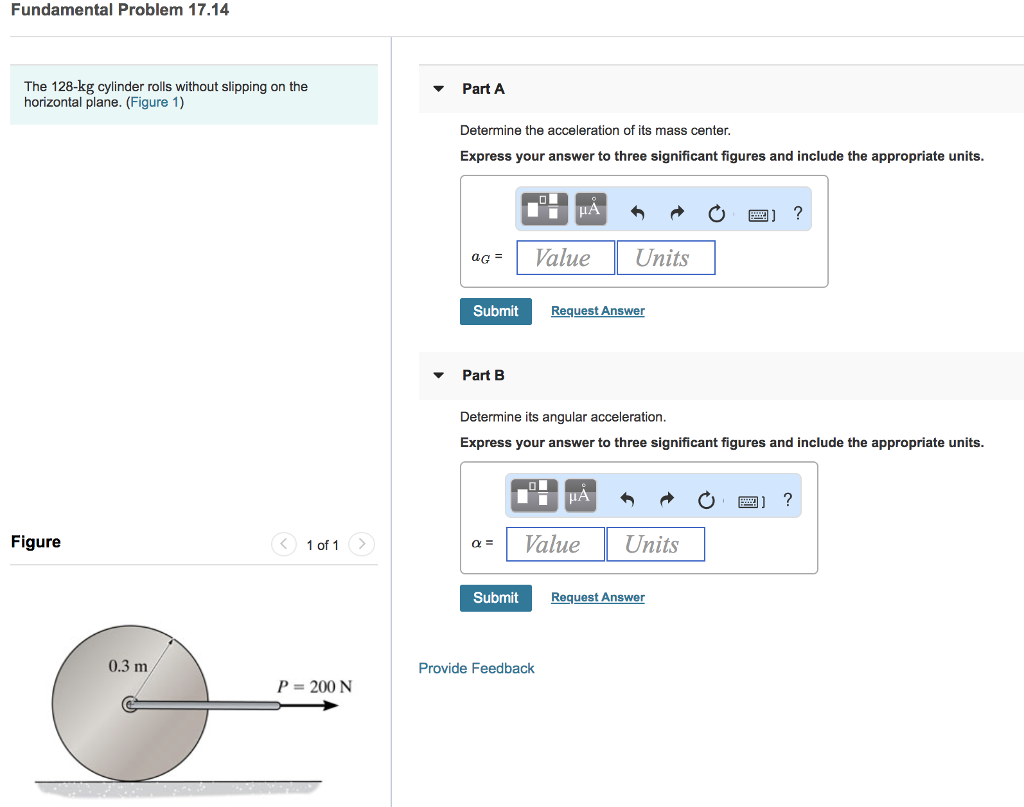 Solved Fundamental Problem 17.14 The 128-kg cylinder rolls | Chegg.com