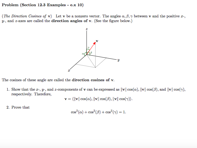 Solved Let v be a nonzero vector. The angles alpha, beta, | Chegg.com