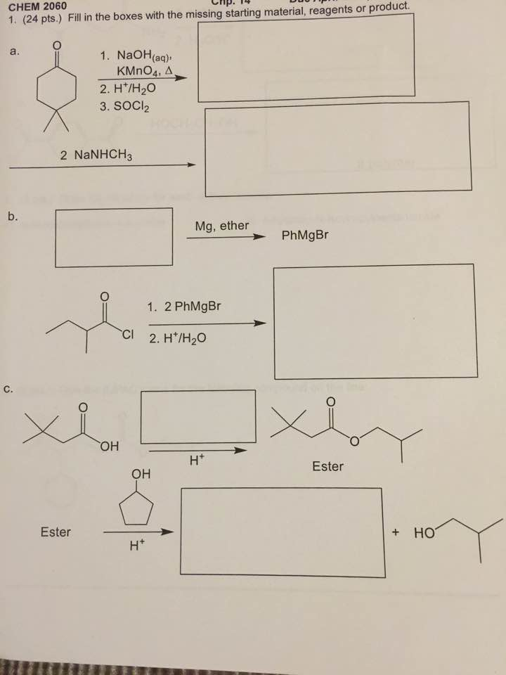 Solved \ Fill in the boxes with the missing starting | Chegg.com