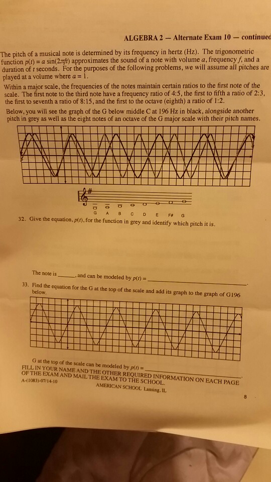 The pitch of a musical is determined by its frequency