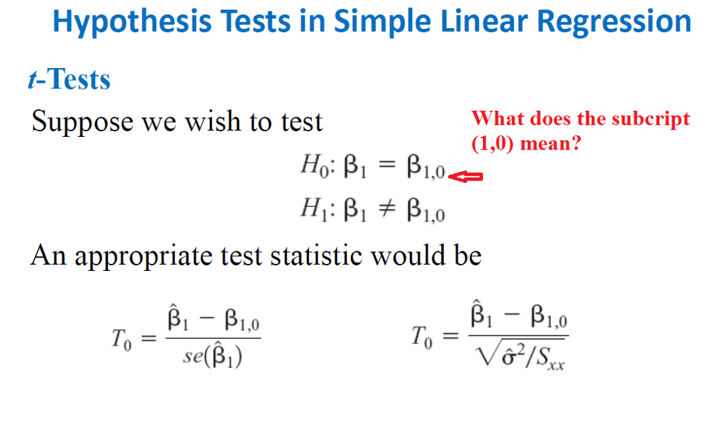 hypothesis test linear regression