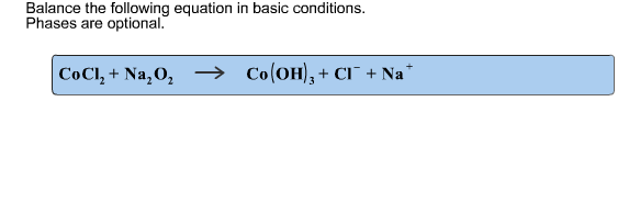 Solved Balance the following equation in basic conditions. | Chegg.com