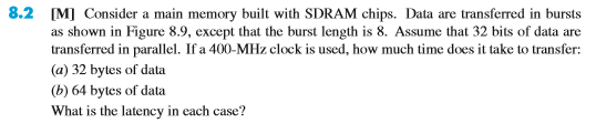 Solved 8.2 [M] Consider a main memory built with SDRAM | Chegg.com