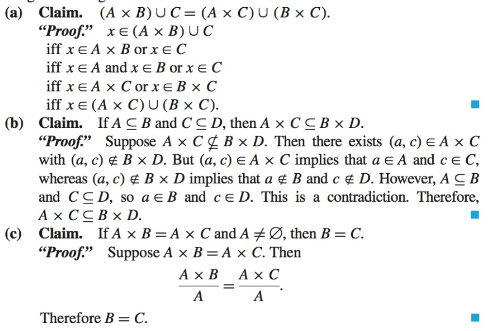 Solved (a) Claim. (A x B) UC- (Ax C) U (B x C) 