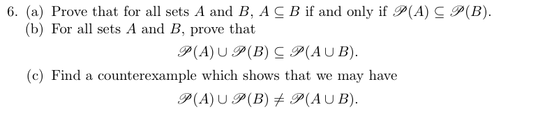 Solved Prove That For All Sets A And B, A B If And Only If | Chegg.com