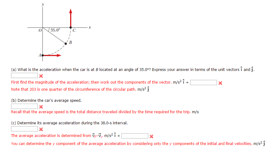 acceleration when the car is at b located