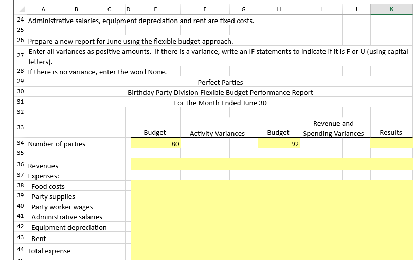 Performance Report Excel Template