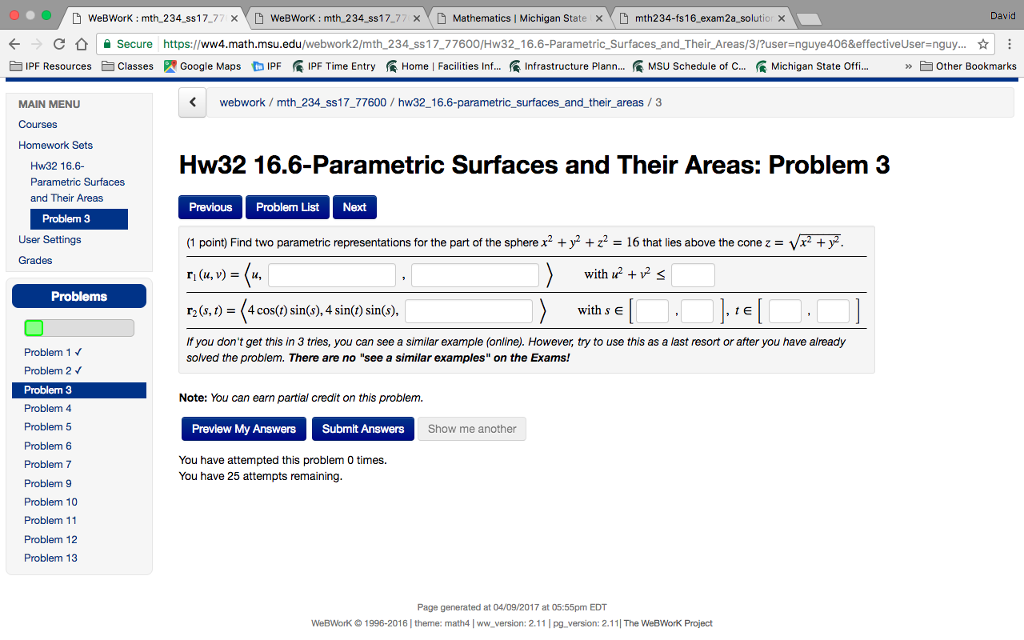 Solved WeBWork Mth 234 Ss17. 77 X WeBWork Mth 234 Ss17 77 X | Chegg.com