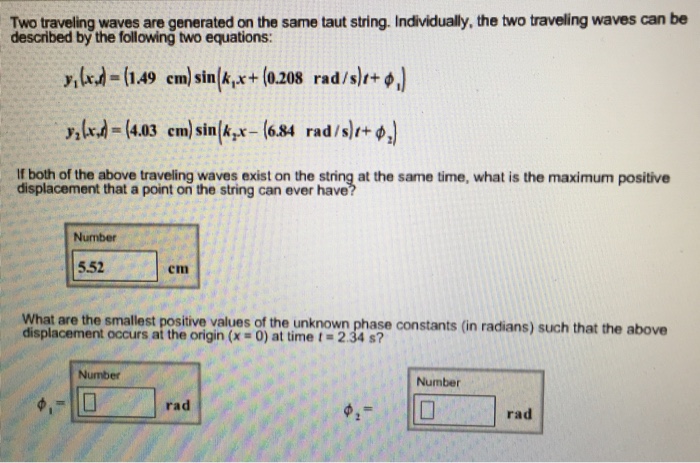 Solved Two traveling waves are generated on the same taut | Chegg.com