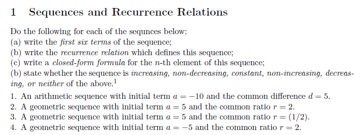 Solved Do the following for each of the sequnces below: (a) | Chegg.com