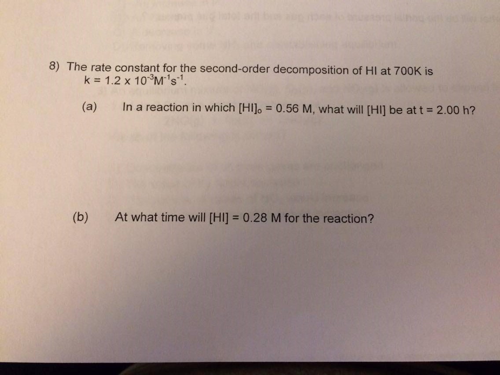 solved-the-rate-constant-for-the-second-order-decomposition-chegg