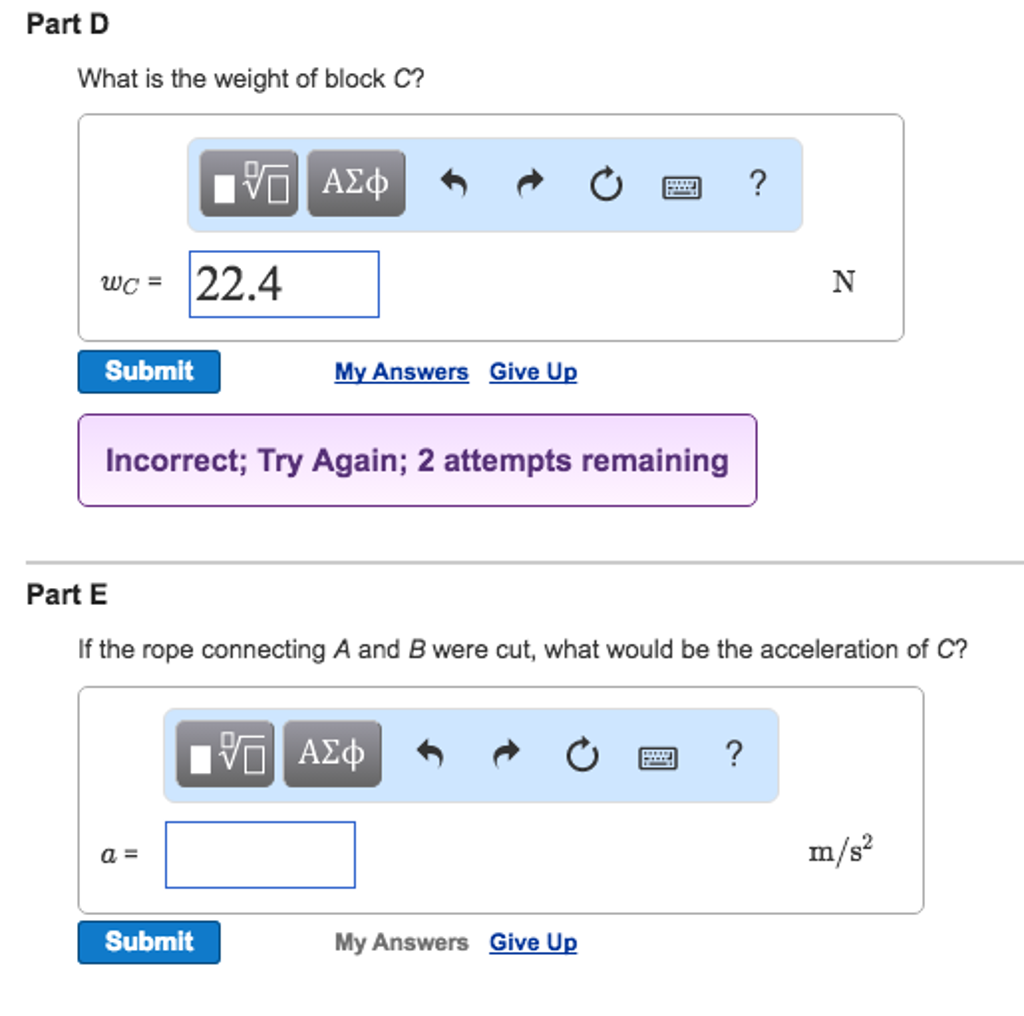 Solved Blocks A, B, And C Are Placed As In The Figure(Figure | Chegg.com