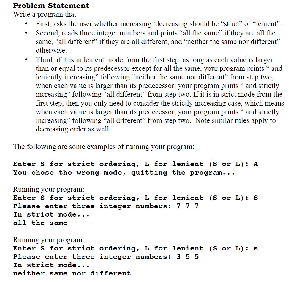 Solved Problem Statement Write a program that First, asks | Chegg.com