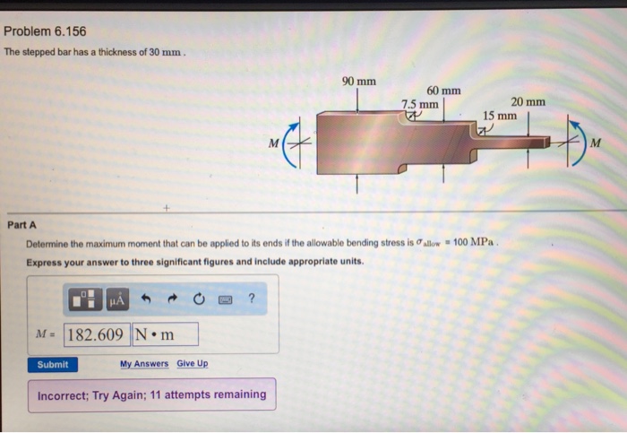 Solved The Stepped Bar Has A Thickness Of 30 Mm. Determine | Chegg.com