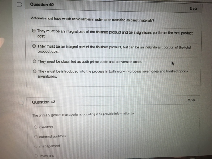 Solved Question 16 Managerial accounting reports are O | Chegg.com