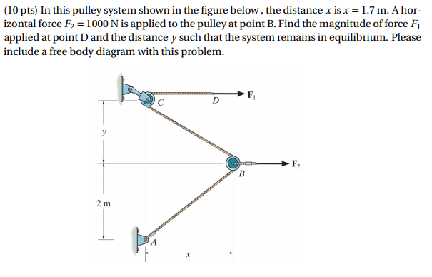 Solved In this pulley system shown in the figure below, the | Chegg.com