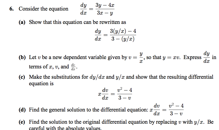 Solved Consider The Equation Dy dx 3y 4x 3x Y Show Chegg