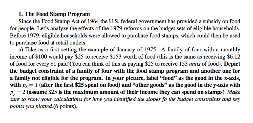 thesis statement about food stamps