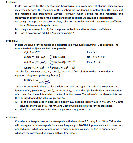 Solved In class we solved for the reflection and | Chegg.com
