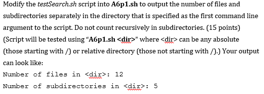Solved Modify the testSearch.sh script into A6p1.sh to | Chegg.com