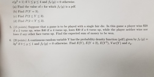 Solved Clu 1 If Is Y S 4 And Fy v 0 Otherwise a Find Chegg