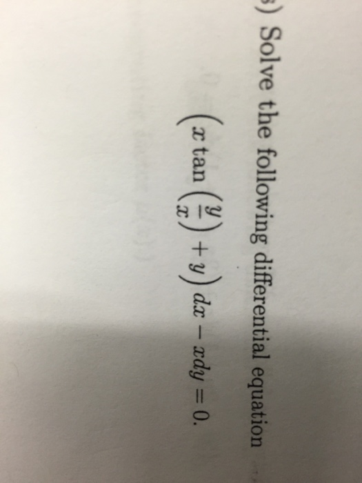 Solved solve the following differential equation tan x tan chegg