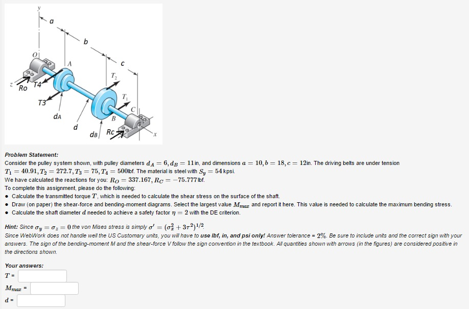 Solved Consider the pulley system shown, with pulley