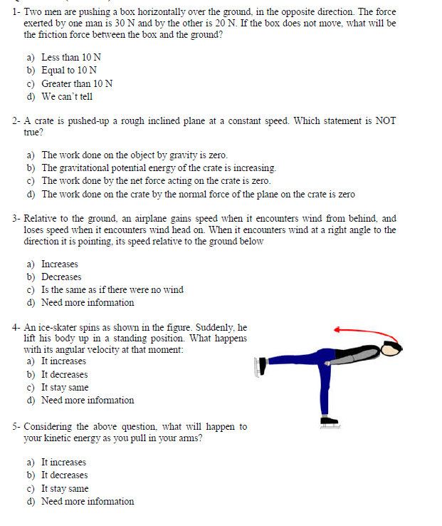 Solved 1 Two men are pushing a box horizontally over the
