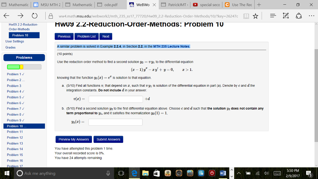 Solved El Mathematic L Li MSU MTH 2 Mathematic E Ode.pdf | Chegg.com