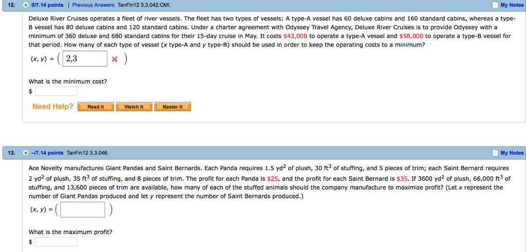 Solved My Notes 12. 0/7.14 points | Previous Answers | Chegg.com