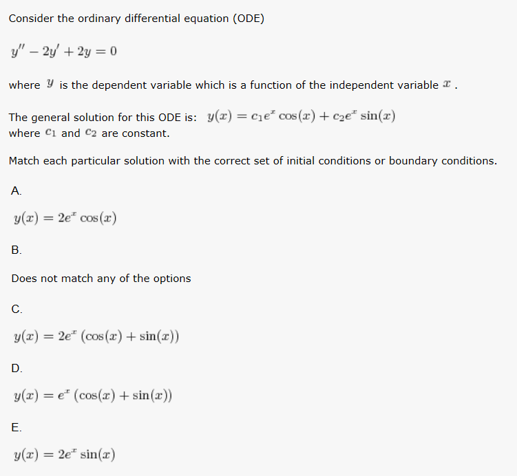 Solved Consider the ordinary differential equation (ODE) | Chegg.com