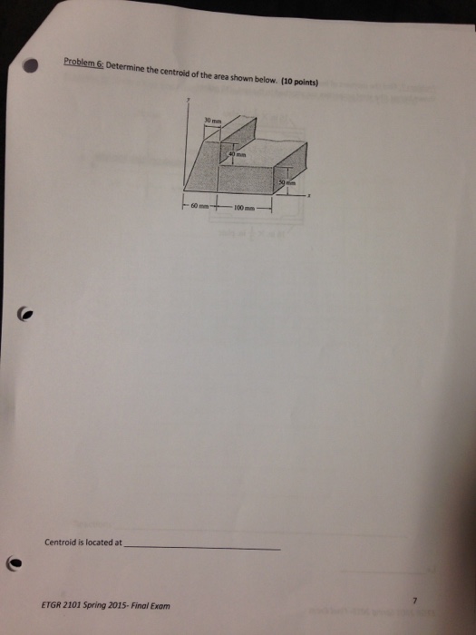 Solved Determine the centroid of the area shown below. | Chegg.com