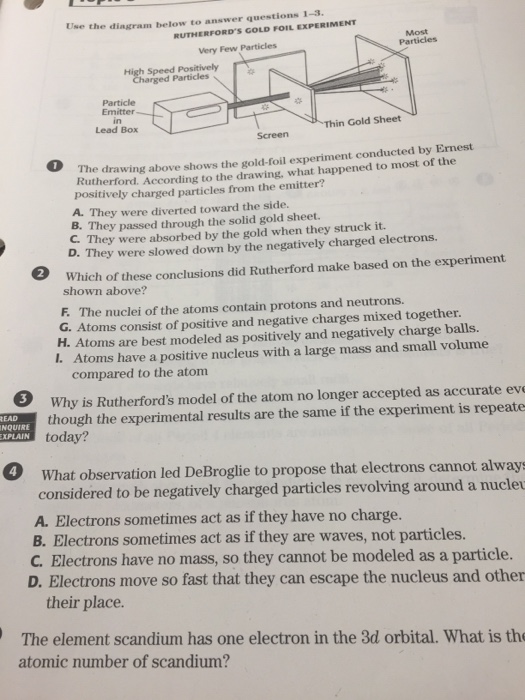 gold foil experiment worksheet answers