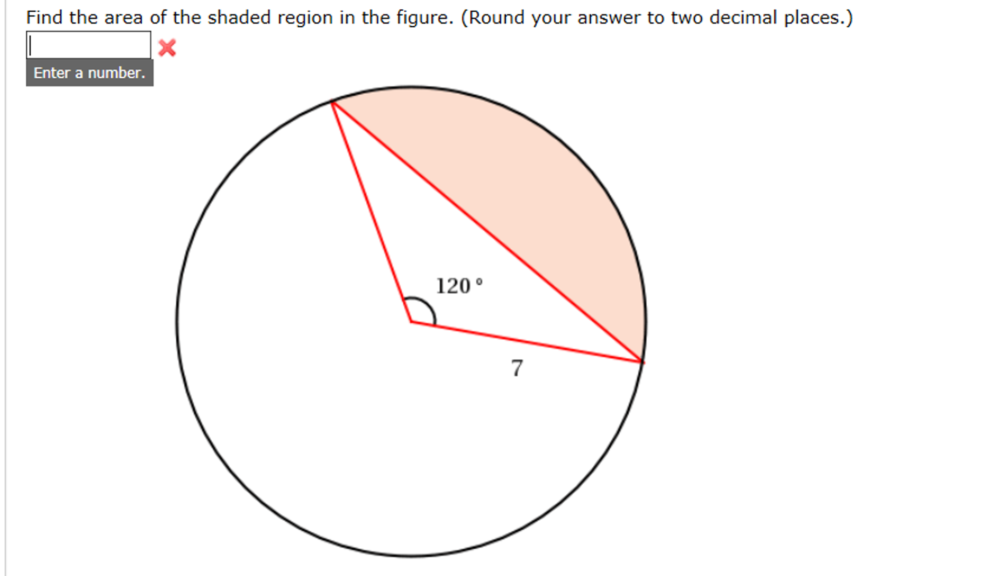 in figure 12.23 the area of the shaded region is