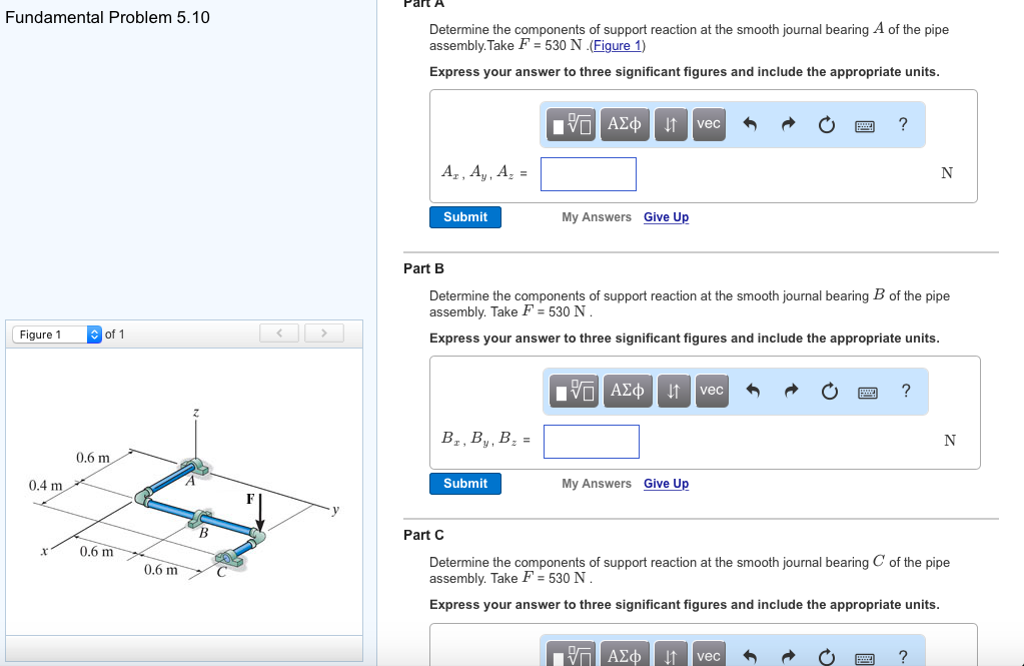 Determine the components of support reaction at the | Chegg.com