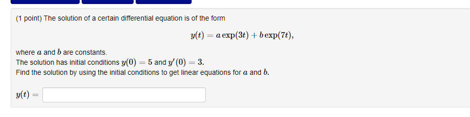 Solved 1 Point The Solution Of A Certain Differential