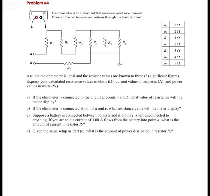 Solved The ohmmeter is an instrument that measures