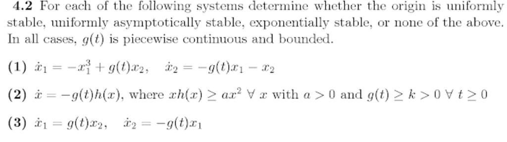 4.2 For each of the following systems determine | Chegg.com