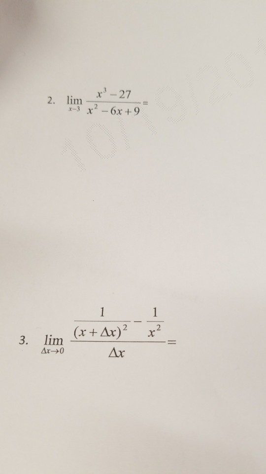 solved-2-lim-27-x-3-x2-6x-9-3-lim-ar-ar-0-chegg