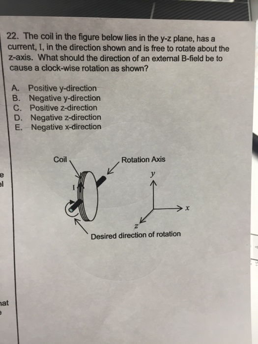 Solved The coil in the figure below lies in the y-z plane, | Chegg.com