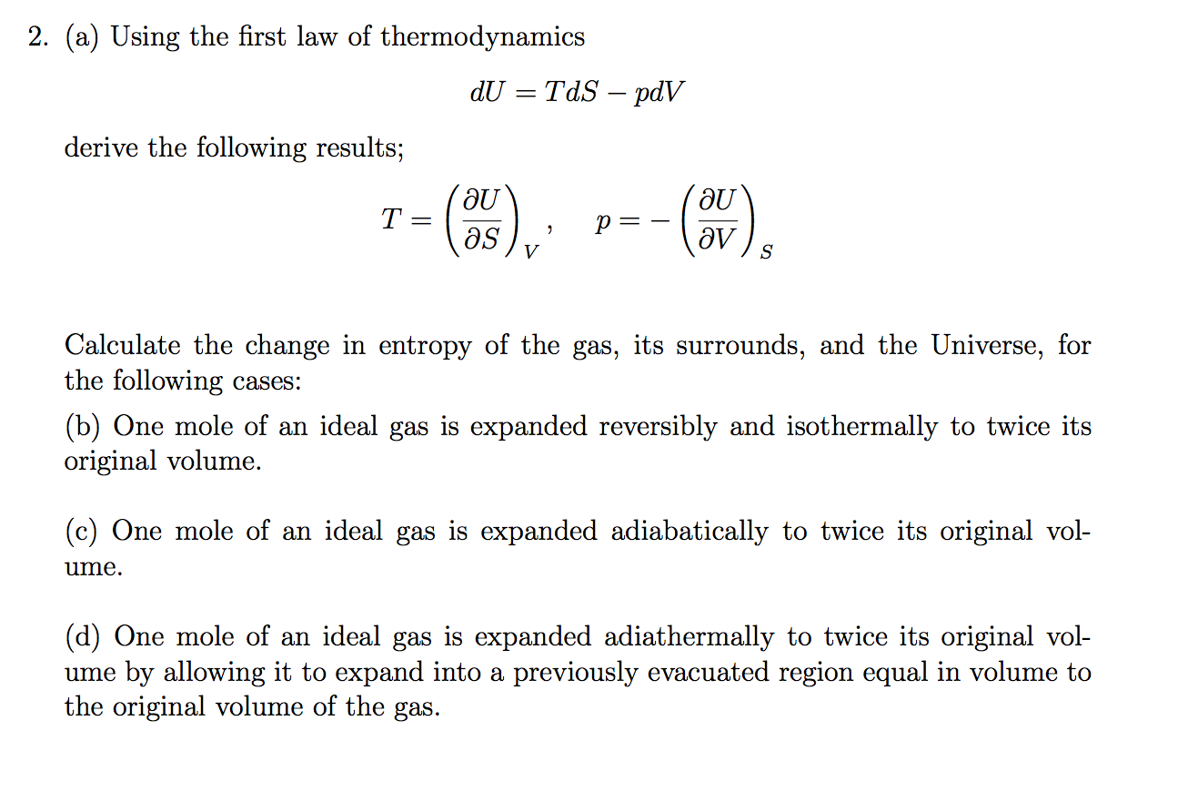 First Law Of Thermodynamics Example