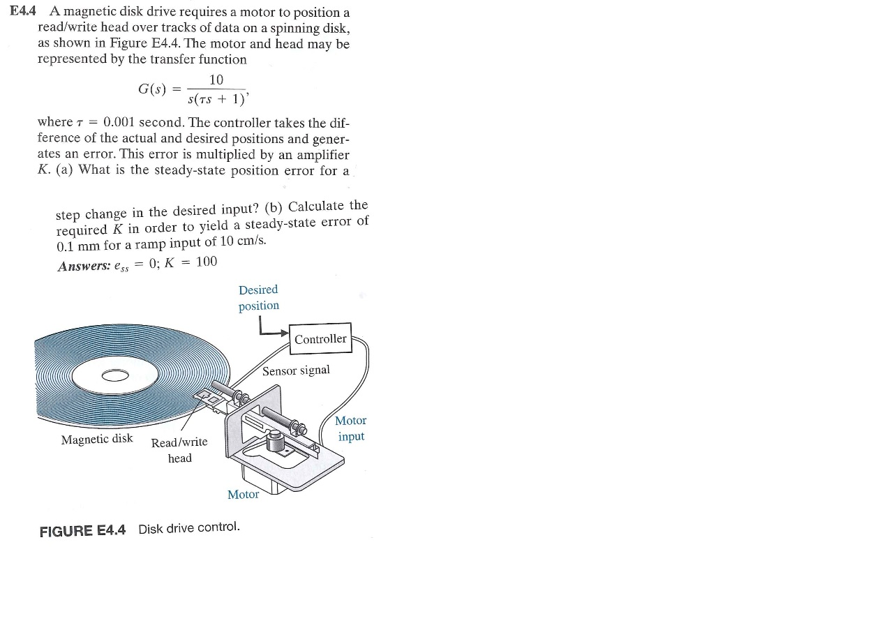 Solved E4.4 A disk drive requires a motor to