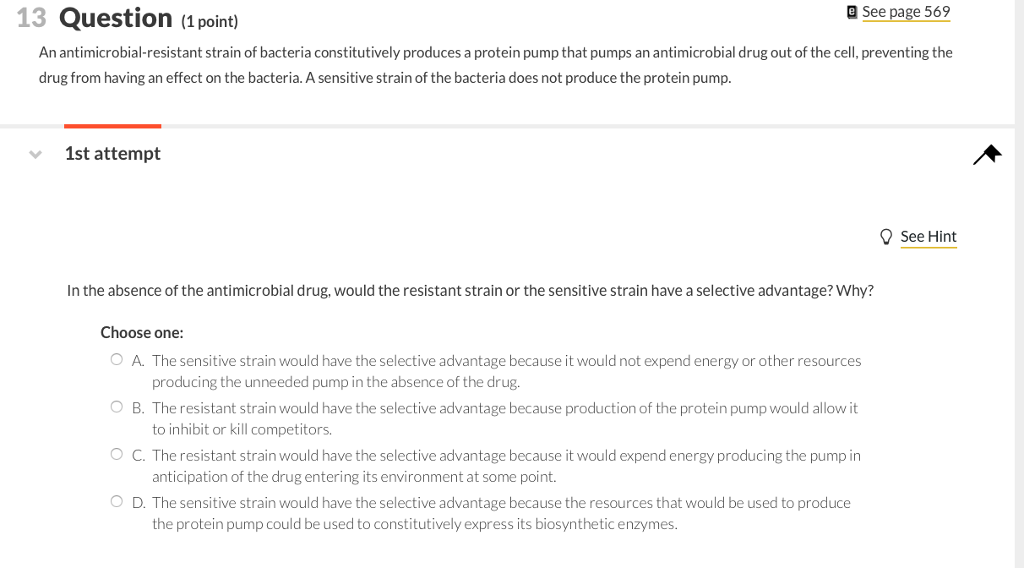 Solved 13 Question (1 point) a See page 569 An | Chegg.com