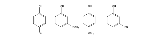 Solved Rank the following phenols from most acidic (1) to | Chegg.com